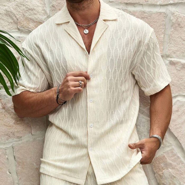 Summer Tracksuit for Men - Lightweight 2 Piece Shirt & Shorts Outfit for Beach & Casual Wear - Image 2