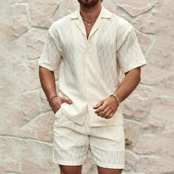 Summer Tracksuit for Men - Lightweight 2 Piece Shirt & Shorts Outfit for Beach & Casual Wear - Image 6