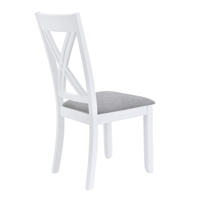 TOPMAX Rustic 5-Piece Dining Set With 4 X-Back Chairs, White - Image 10