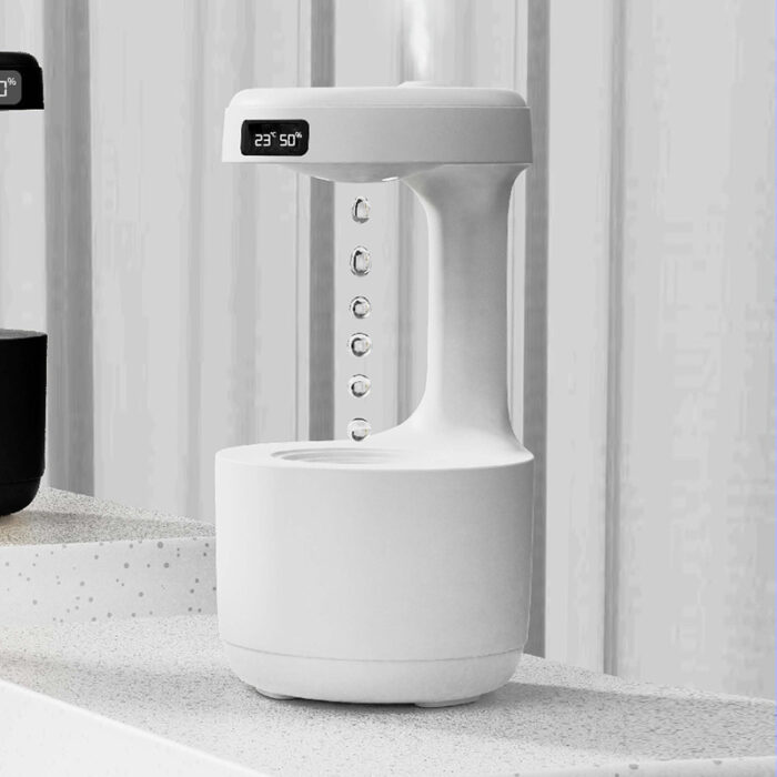 Anti-Gravity Water Drop Humidifier & Aroma Diffuser with LED Clock – Large Capacity & Ultra-Quiet - Image 8