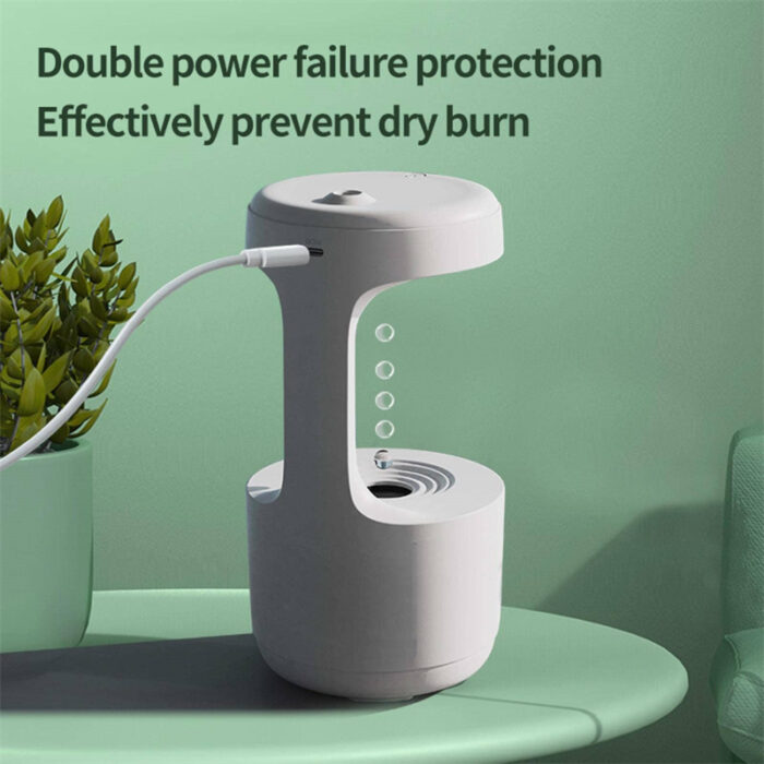 Anti-Gravity Water Drop Humidifier & Aroma Diffuser with LED Clock – Large Capacity & Ultra-Quiet - Image 5