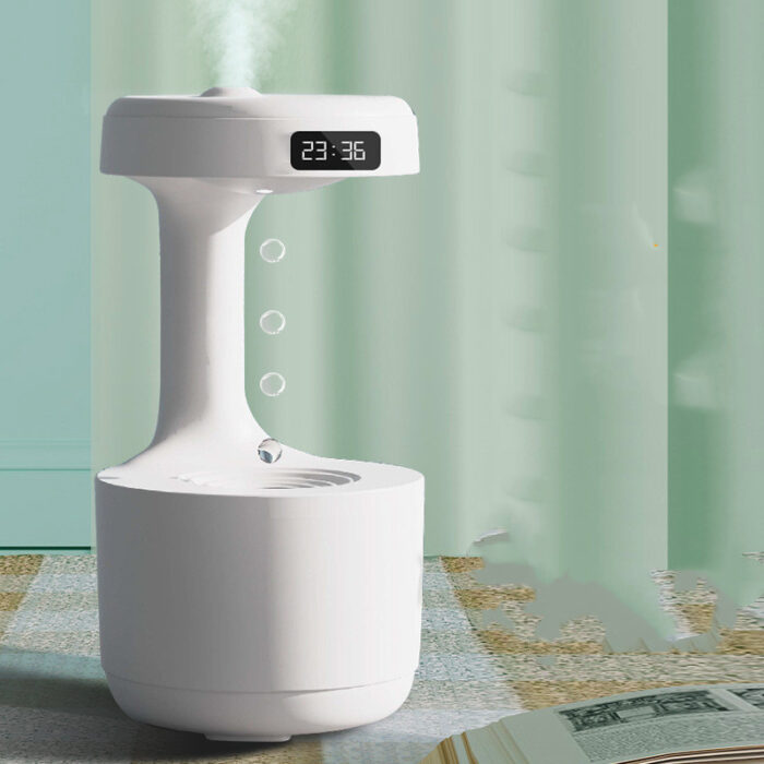 Anti-Gravity Water Drop Humidifier & Aroma Diffuser with LED Clock – Large Capacity & Ultra-Quiet - Image 10